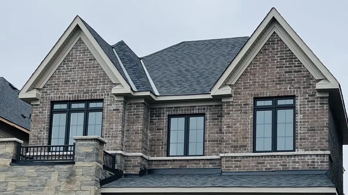 Brick and gable roofline detail